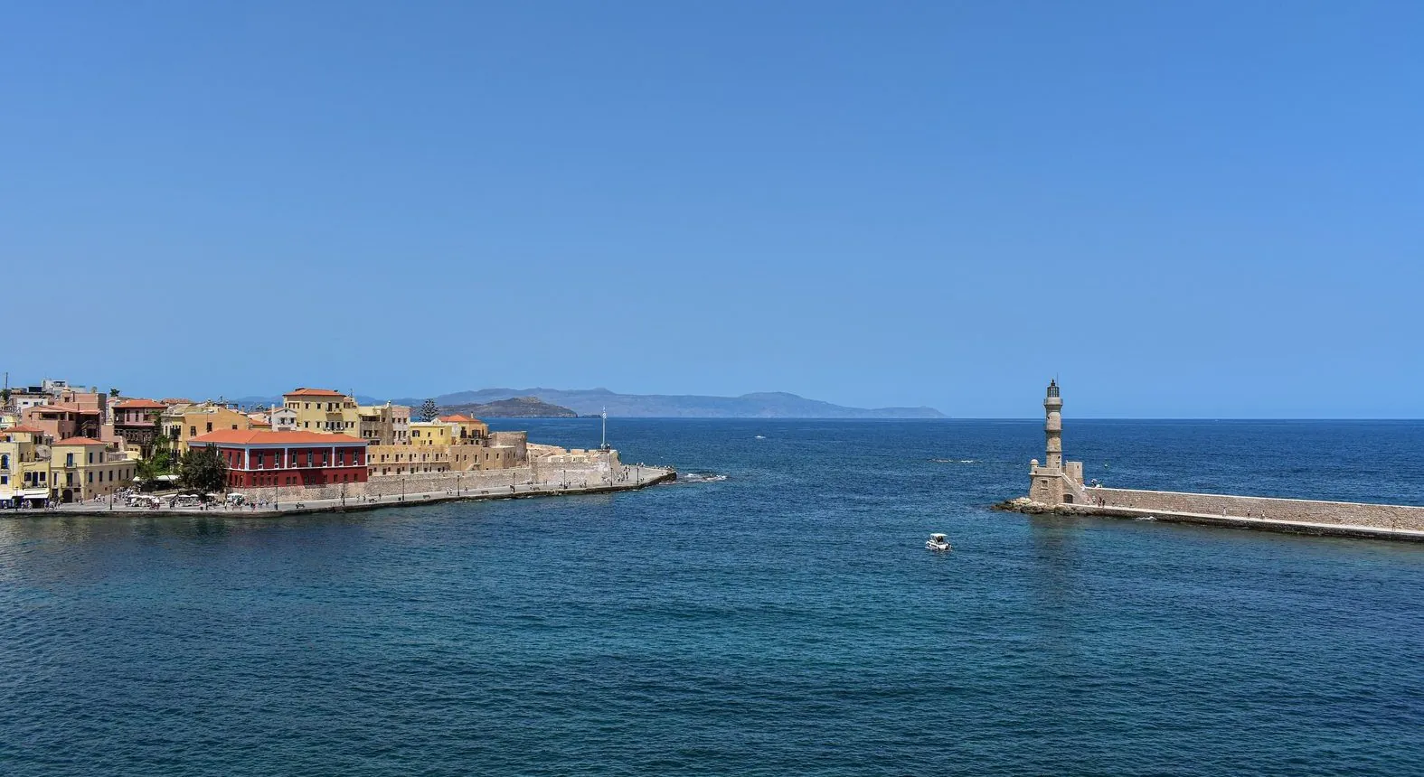 Chania coast and lighthouse in Crete