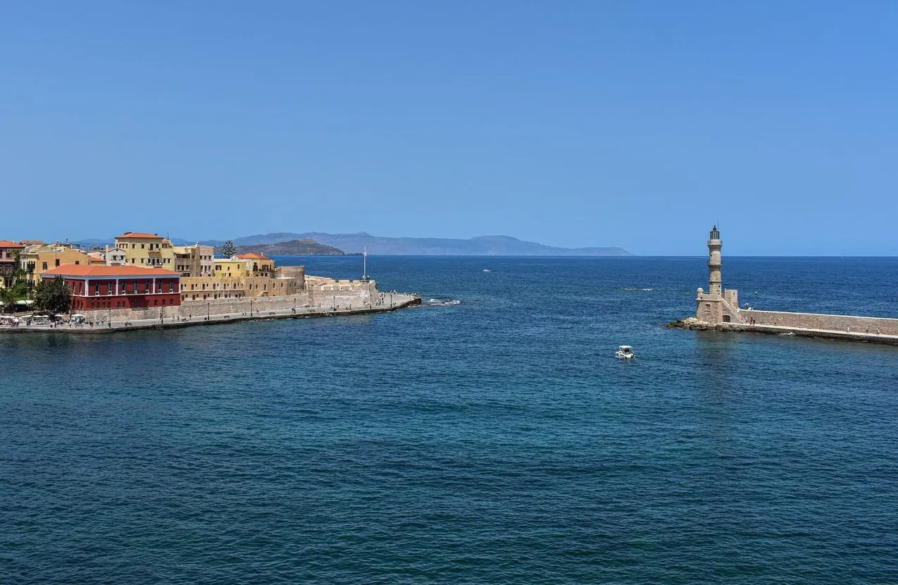 Chania seafront and coastline in Crete